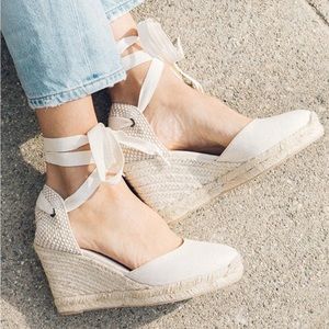 SOLUDOS ESPADRILLES “The Marseille Wedge” ivory US 5 WOMAN
